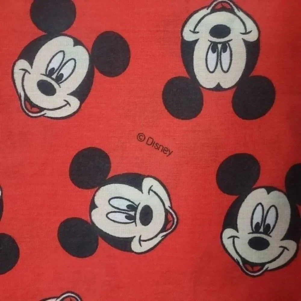 Vintage Disney Mickey Mouse Red Pillowcase